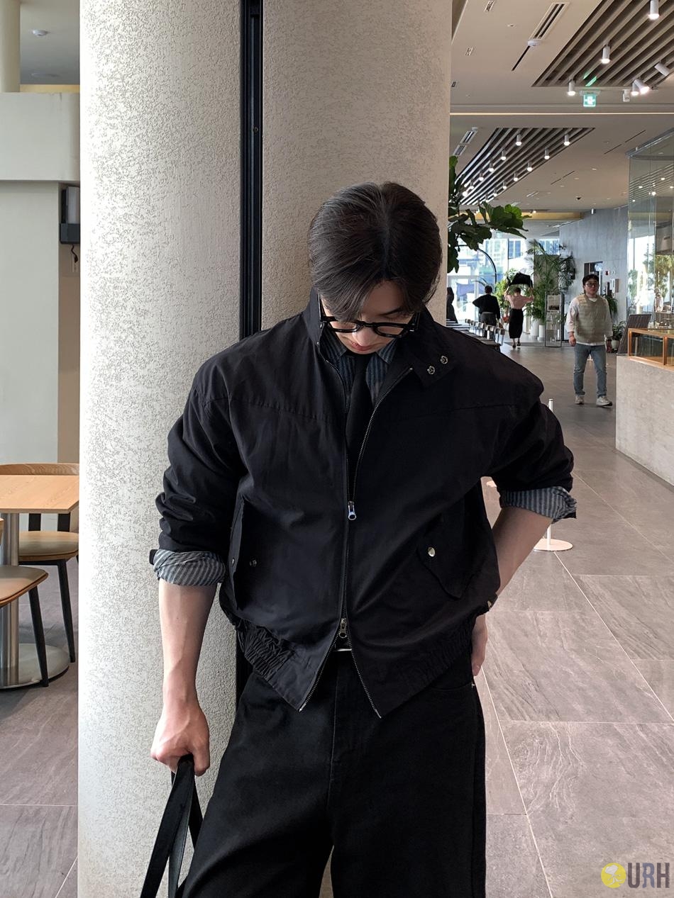 【100%保證韓國直送】簡約立領雙向拉鍊挺闊寬鬆哈靈頓外套 🧥 [3 color] RL114871