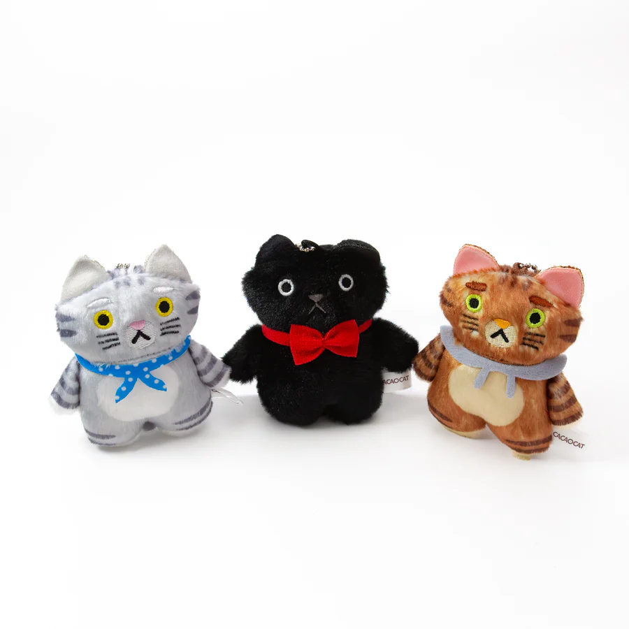 Cacaocat 毛公仔掛飾 - 灰色條紋貓 - 「灰條小貓」 