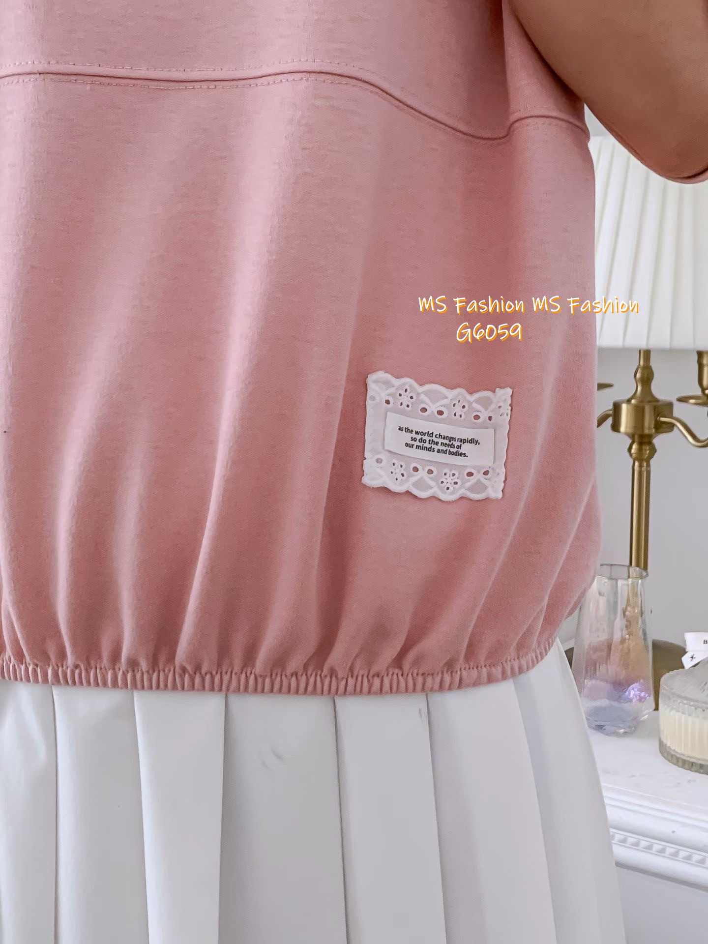 G6059 韓國🇰🇷淨色通花章仔top