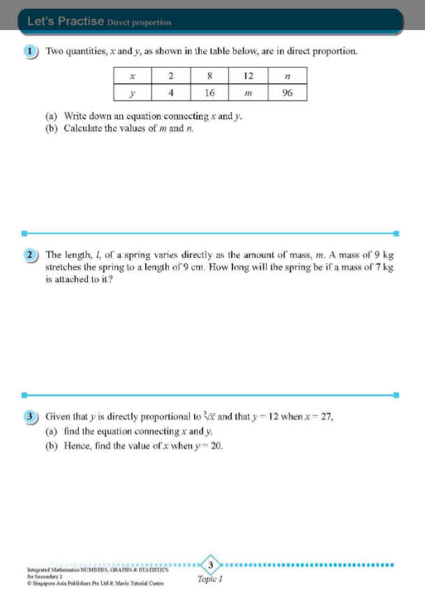Secondary 2 Integrated Mathematics Numbers, Graphs & Statistics