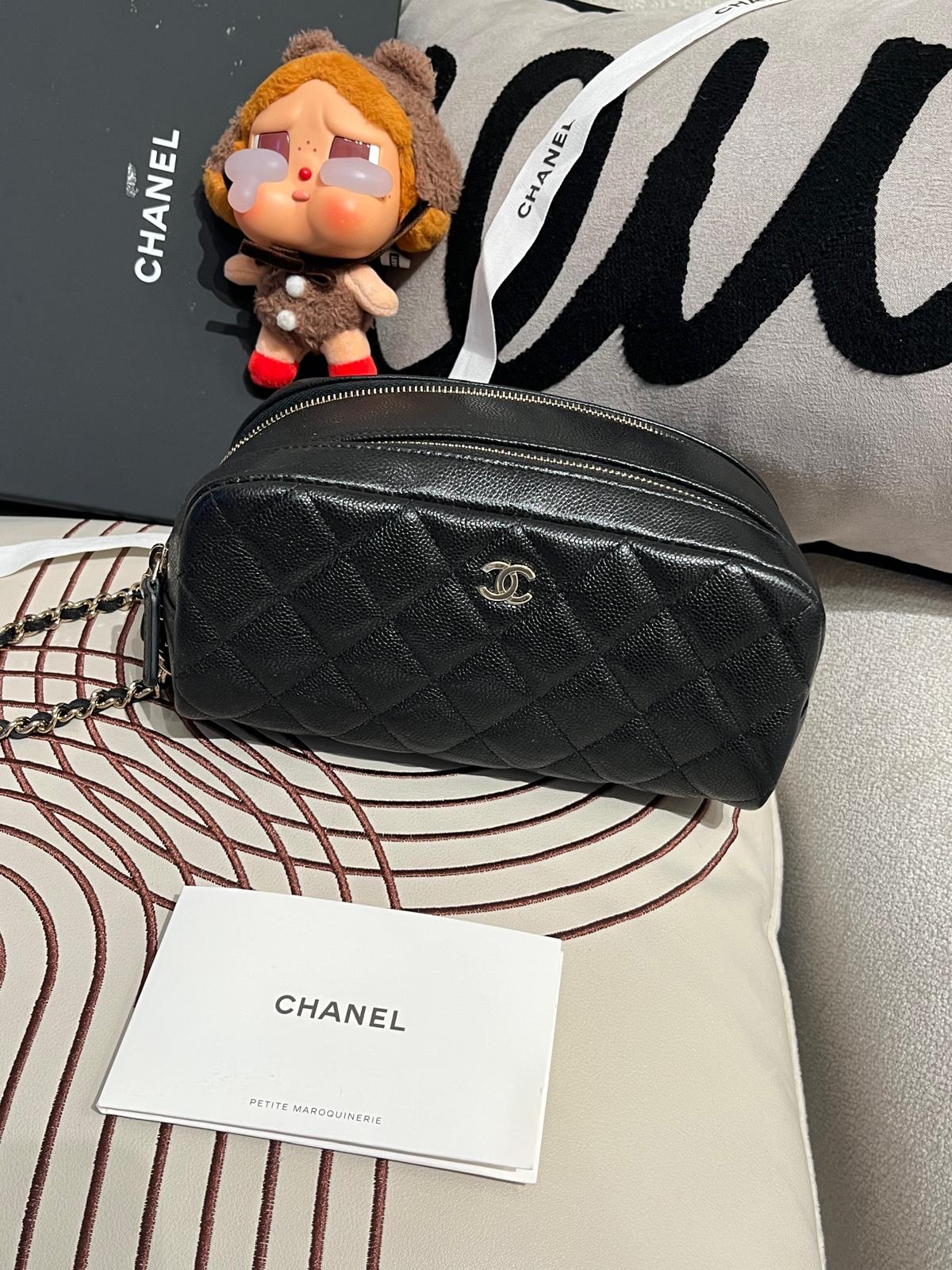 全新 Chanel Caviar Skin Gold Tone Metal Zip Pouch AP3702  100%Authentic,全新未使用品unused ✅晶片✅Dust ba✅Box