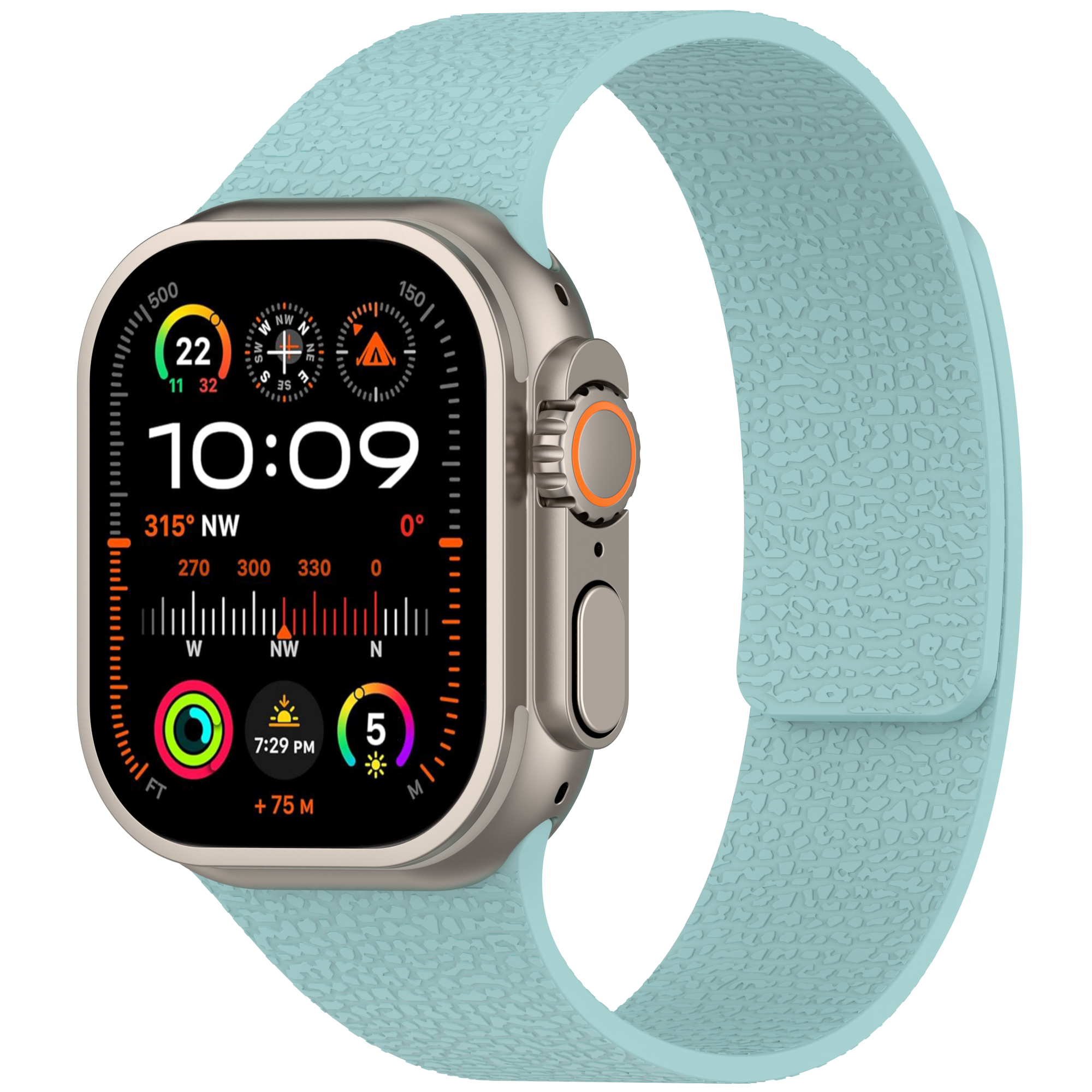 智能手錶帶 荔枝皮紋磁吸矽膠