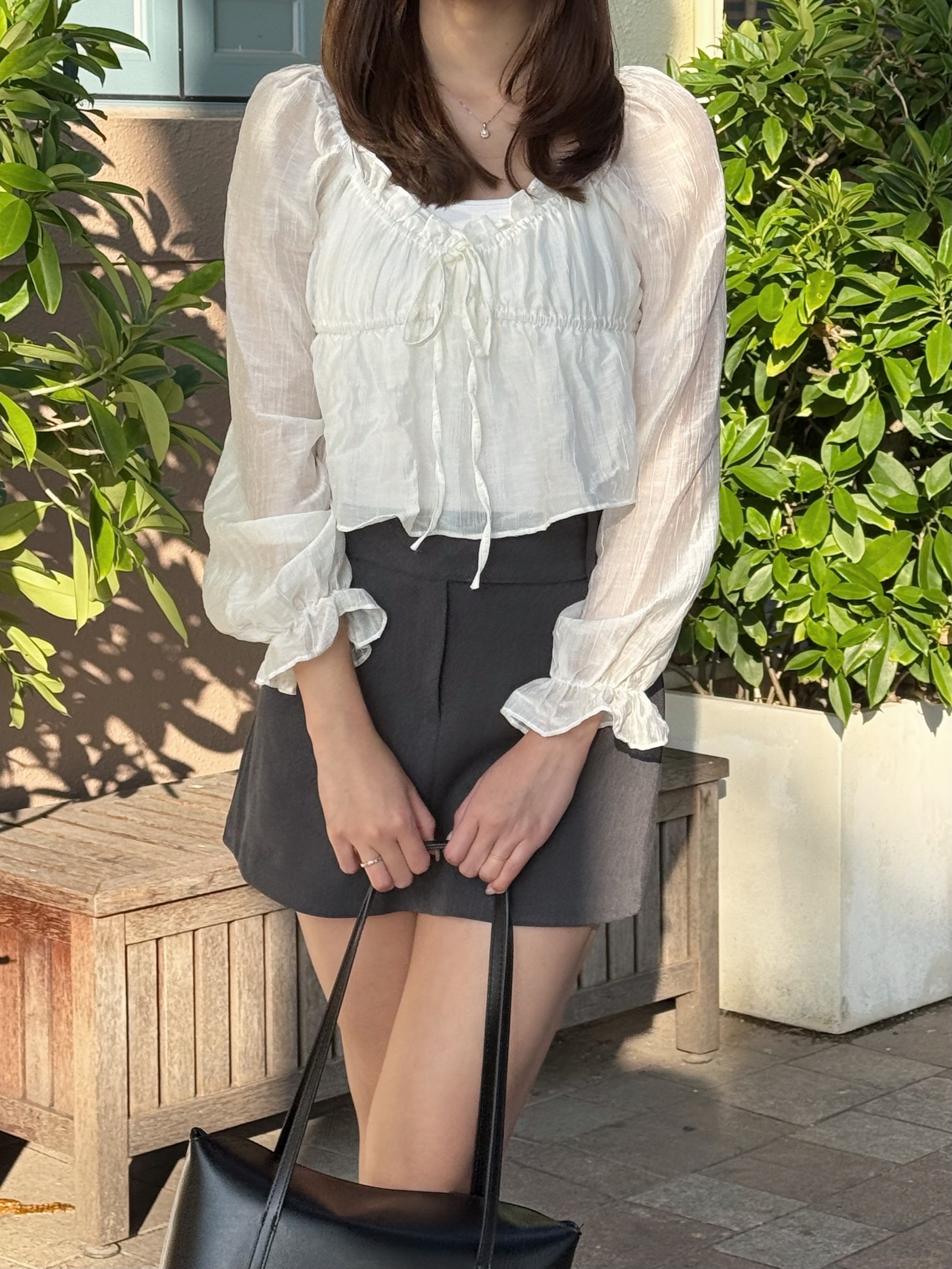 春日透透傘型長袖上衣(兩色入)