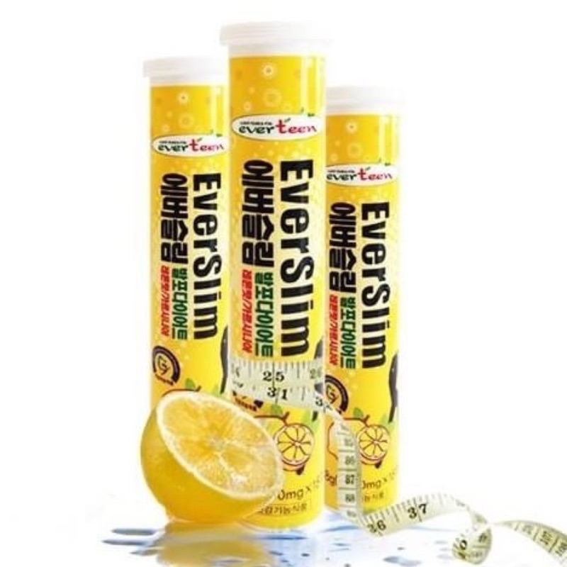 韓國Everteen Diet 藤黃果&綜合維 他命發泡錠 檸檬口味輕盈發泡錠18片 【黃色】