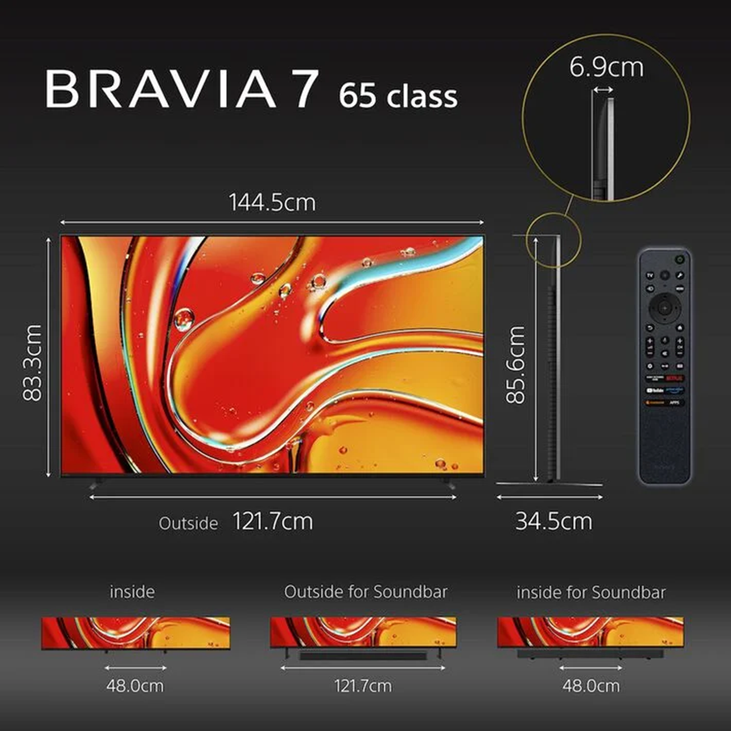 Sony 65" BRAVIA 7 Mini LED 4K Google TV (K-65XR70)