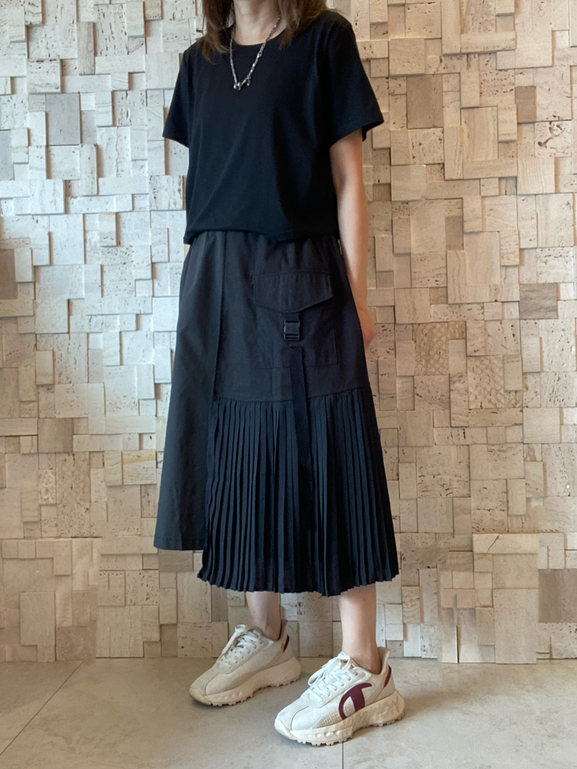 S00355 棉拼雪紡百摺Op