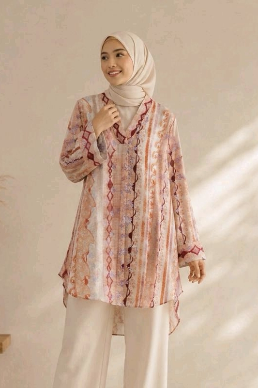 LINEN TUNIC - Apricot Diamond