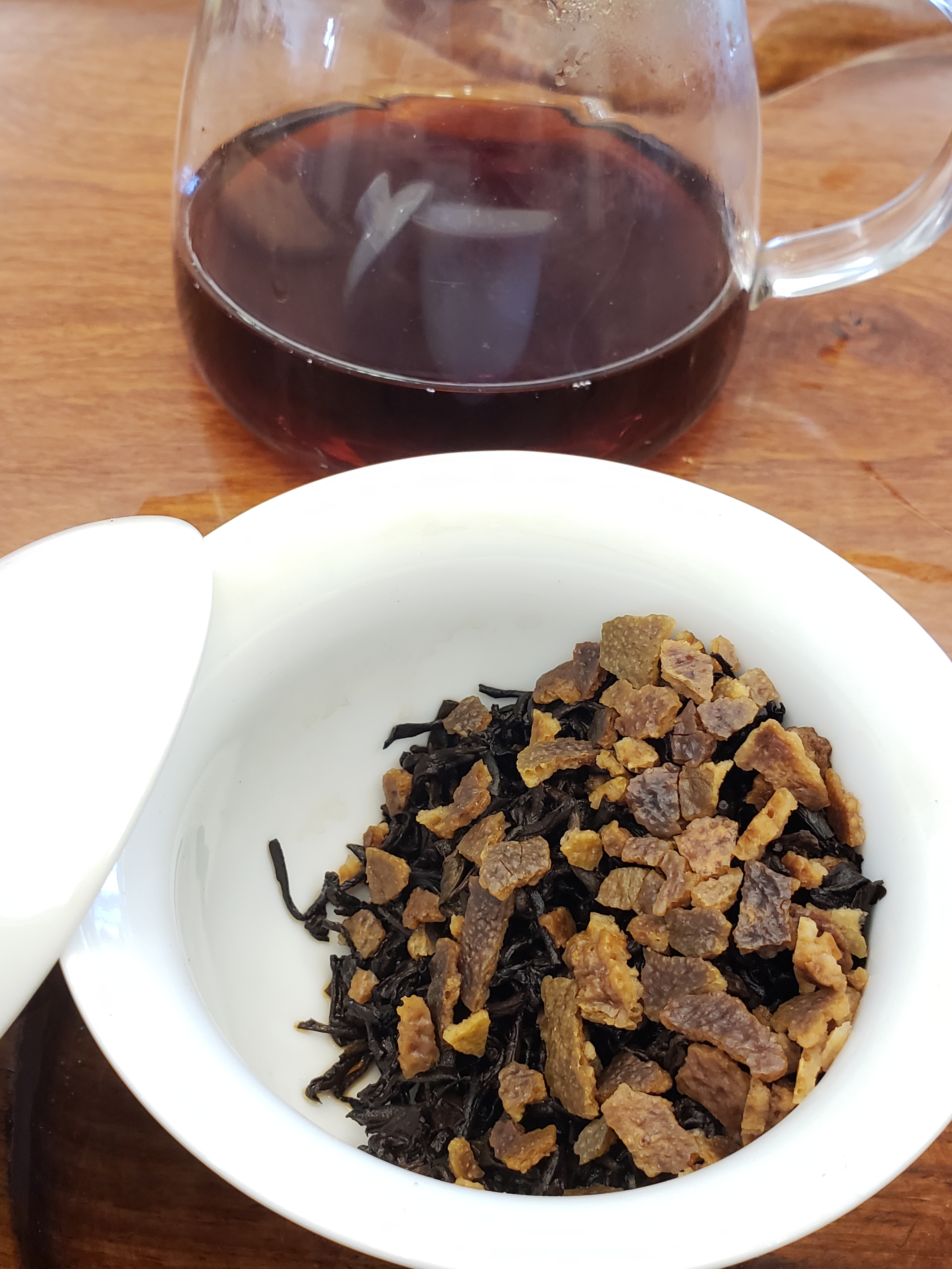 空郵英國(包郵費及包裝) -  2011年正宗新會核心區梅江大紅皮-普洱陳皮茶90g - 朱古力磚(片狀陳皮)