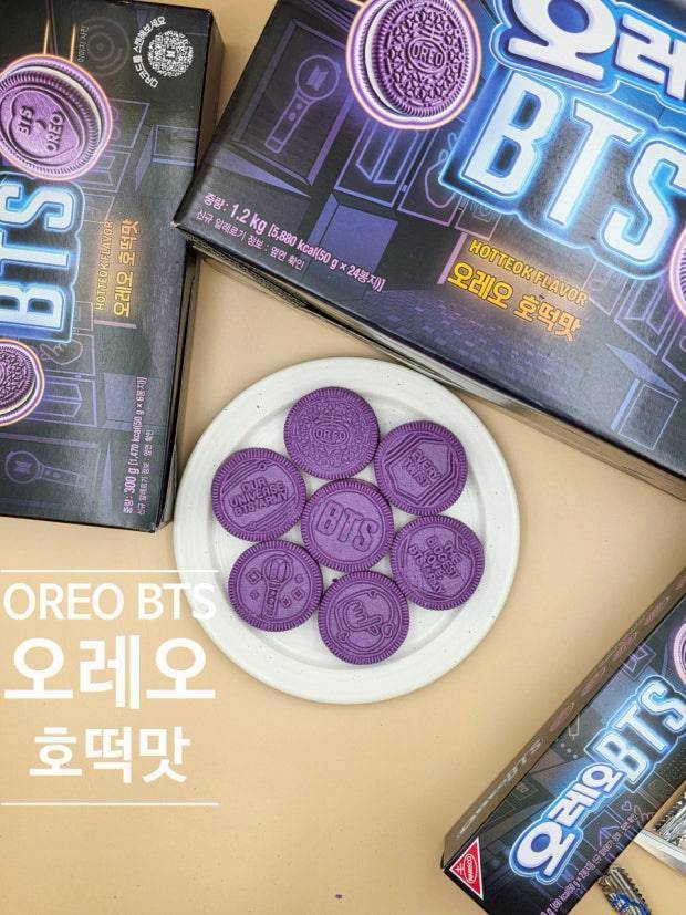 ARMY必搶｜韓國天團 BTS 防彈少年團 X OREO 紫色黑糖夾心餅 2盒/套