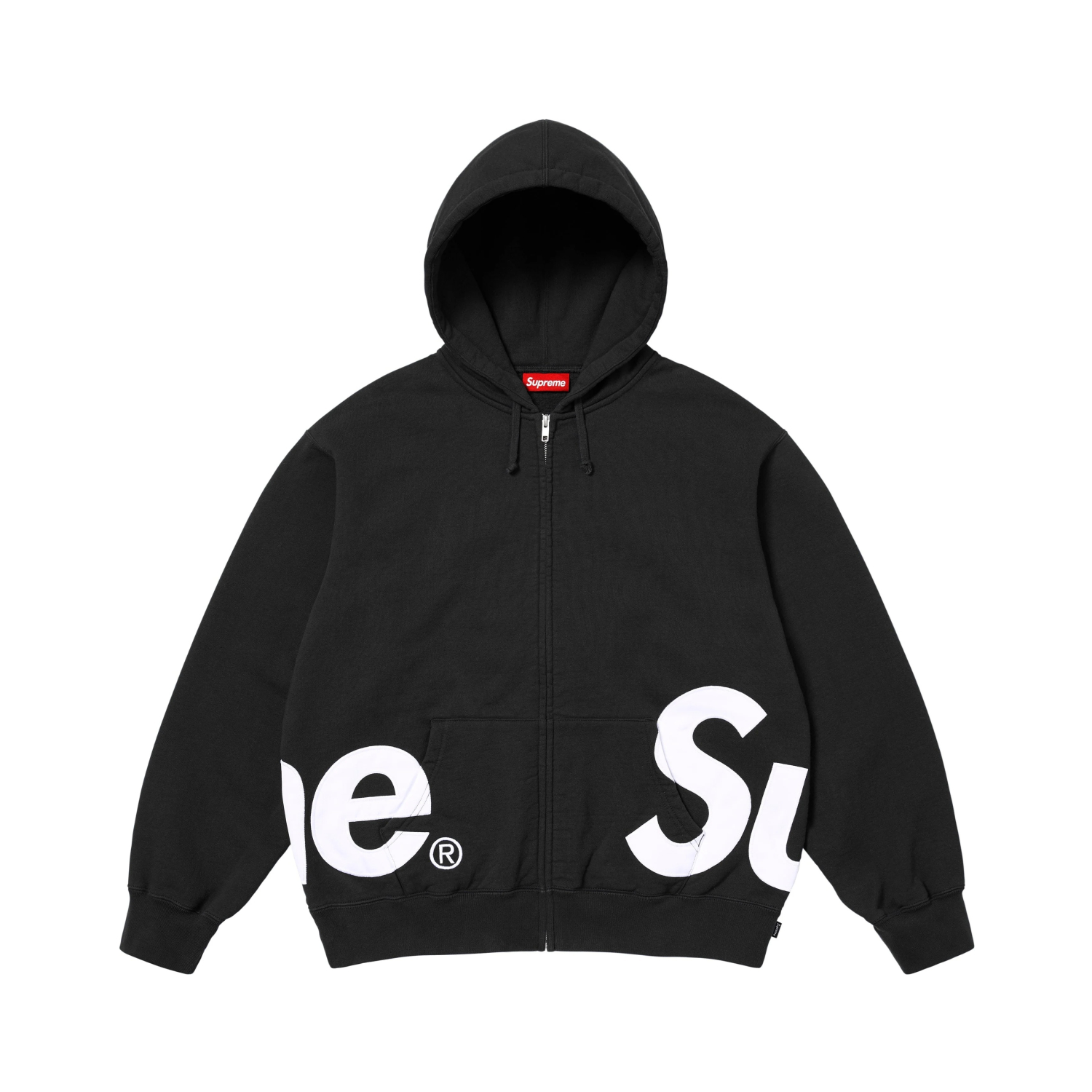 Supreme Big Logo Zip Up Hooded Sweatshirt