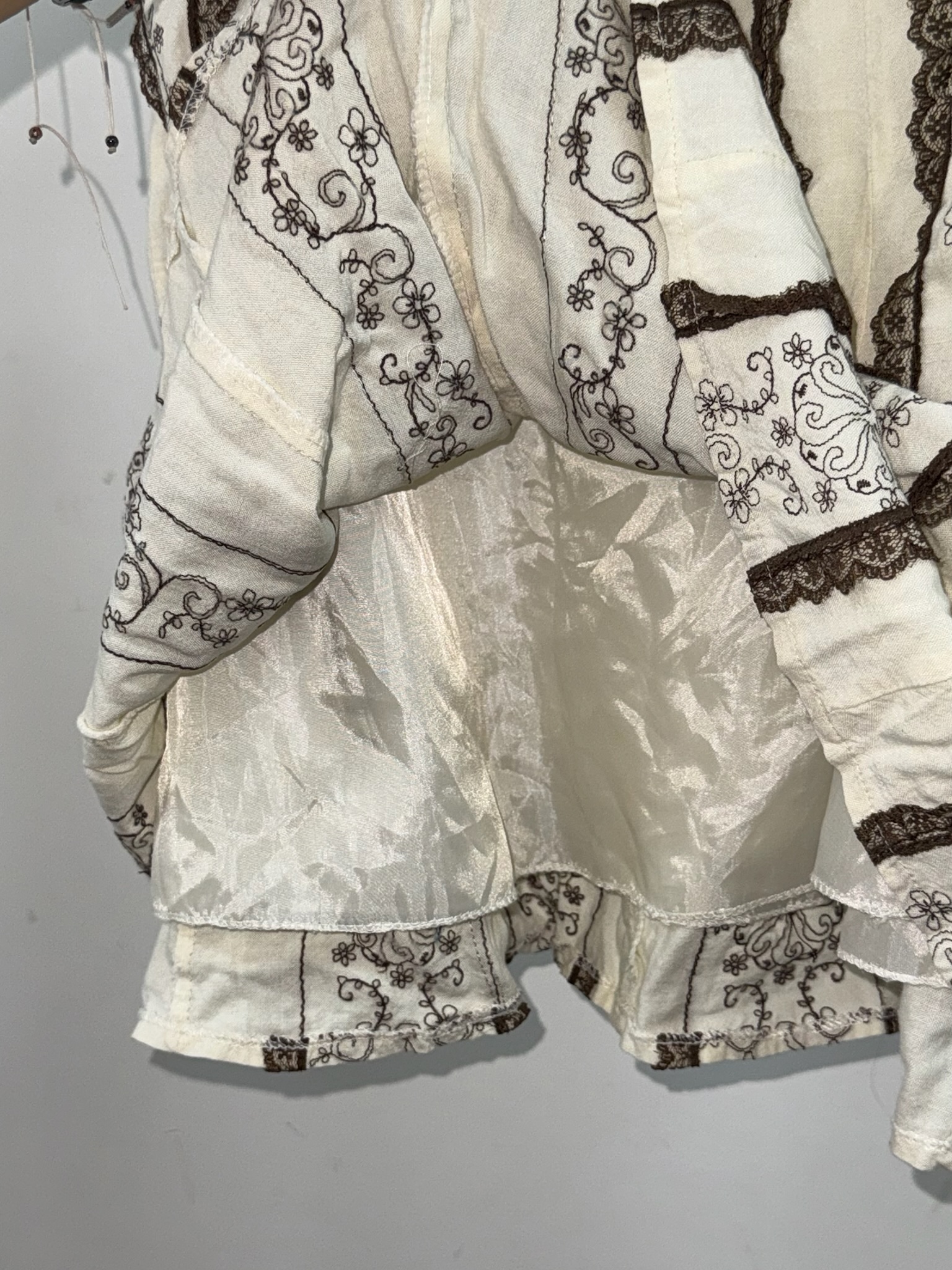 Vintage Ivory Floral Lace Panel Skirt