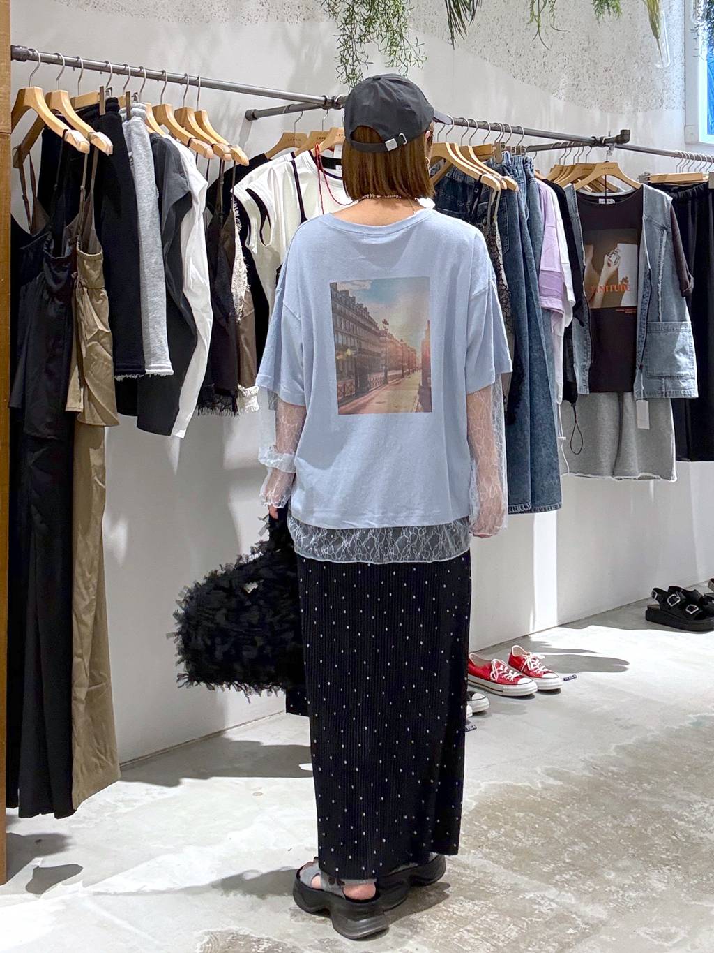 【✨️日本🇯🇵 pre-order 薄紗lace tee✨️】 【共4色 | Free Size | 粉藍/米白/深灰/黑色】【註：深灰 | 日本6月下旬出貨】