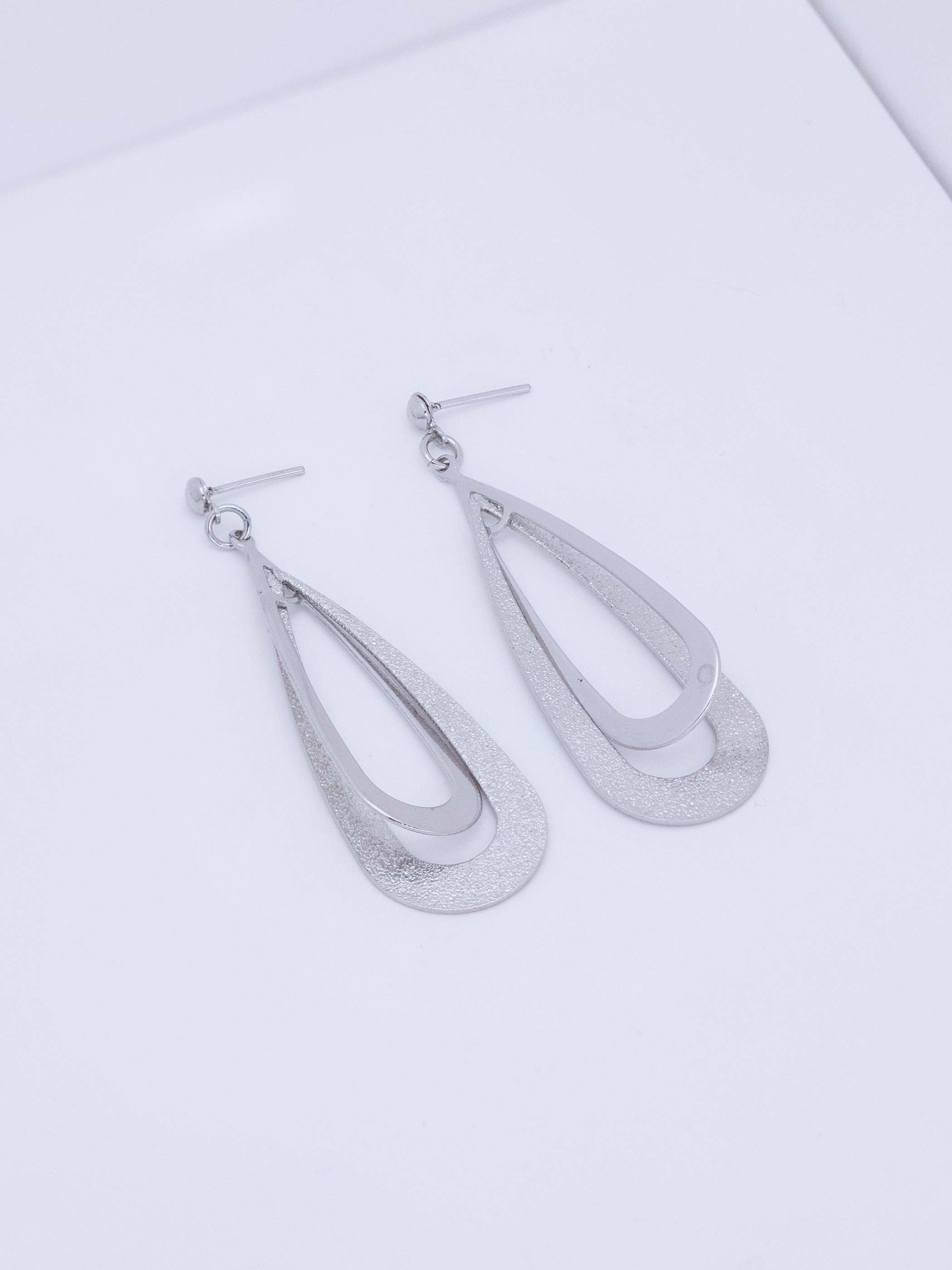 Layered Cut-Out Drop Stud Earrings
