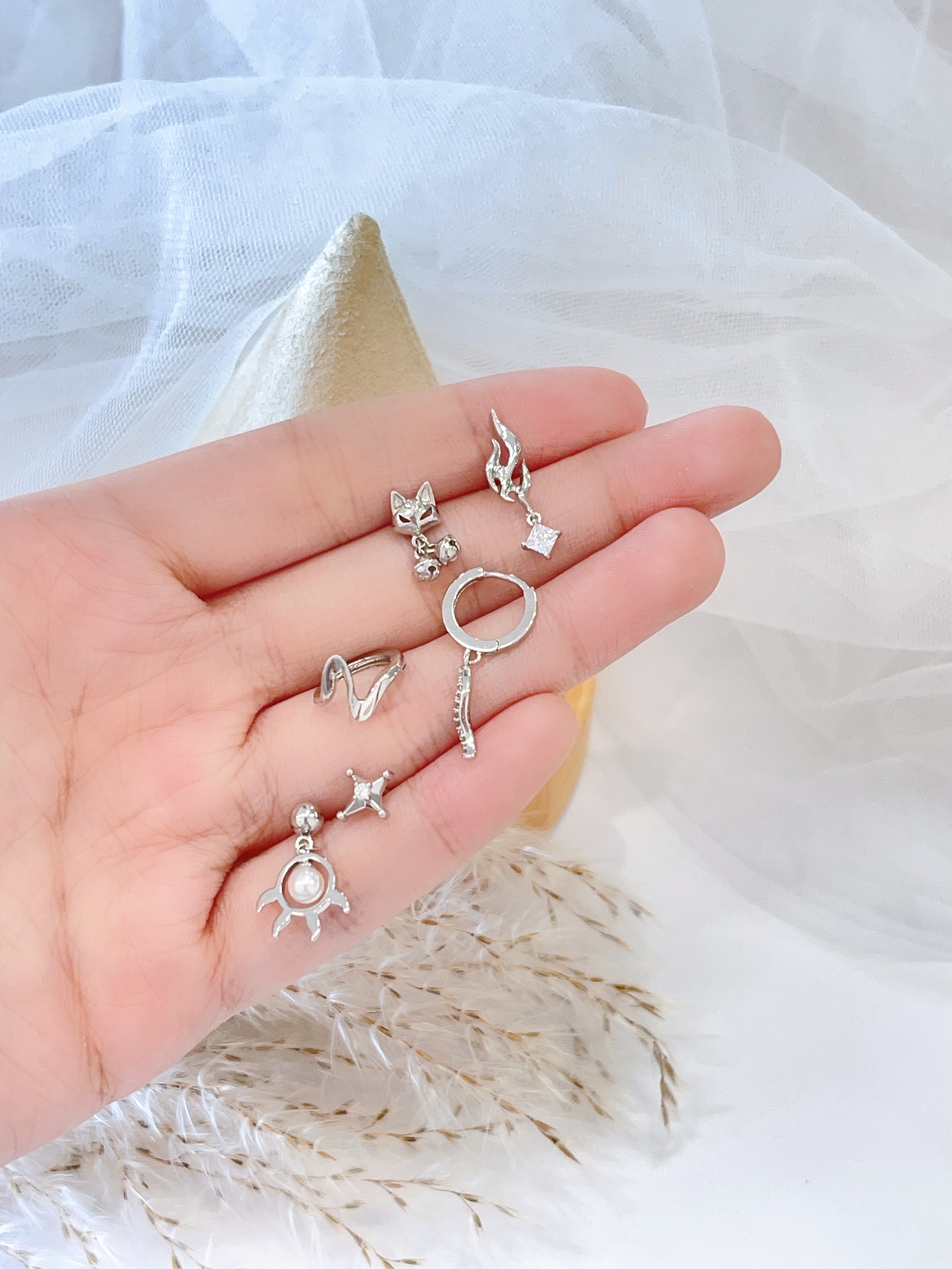 冷酷风小狐狸耳环套装