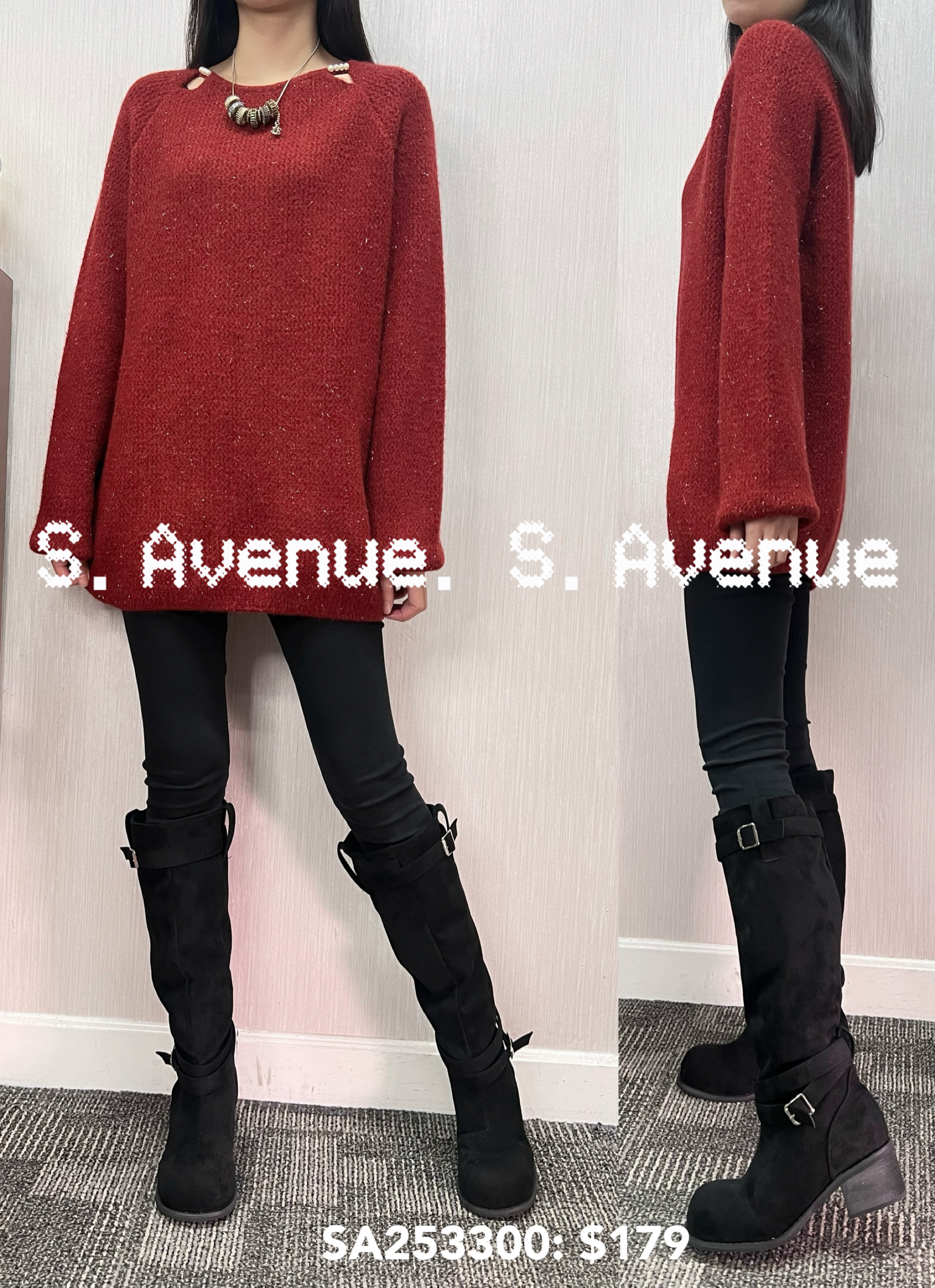 SA253300: 長袖膊偷空長身冷衫