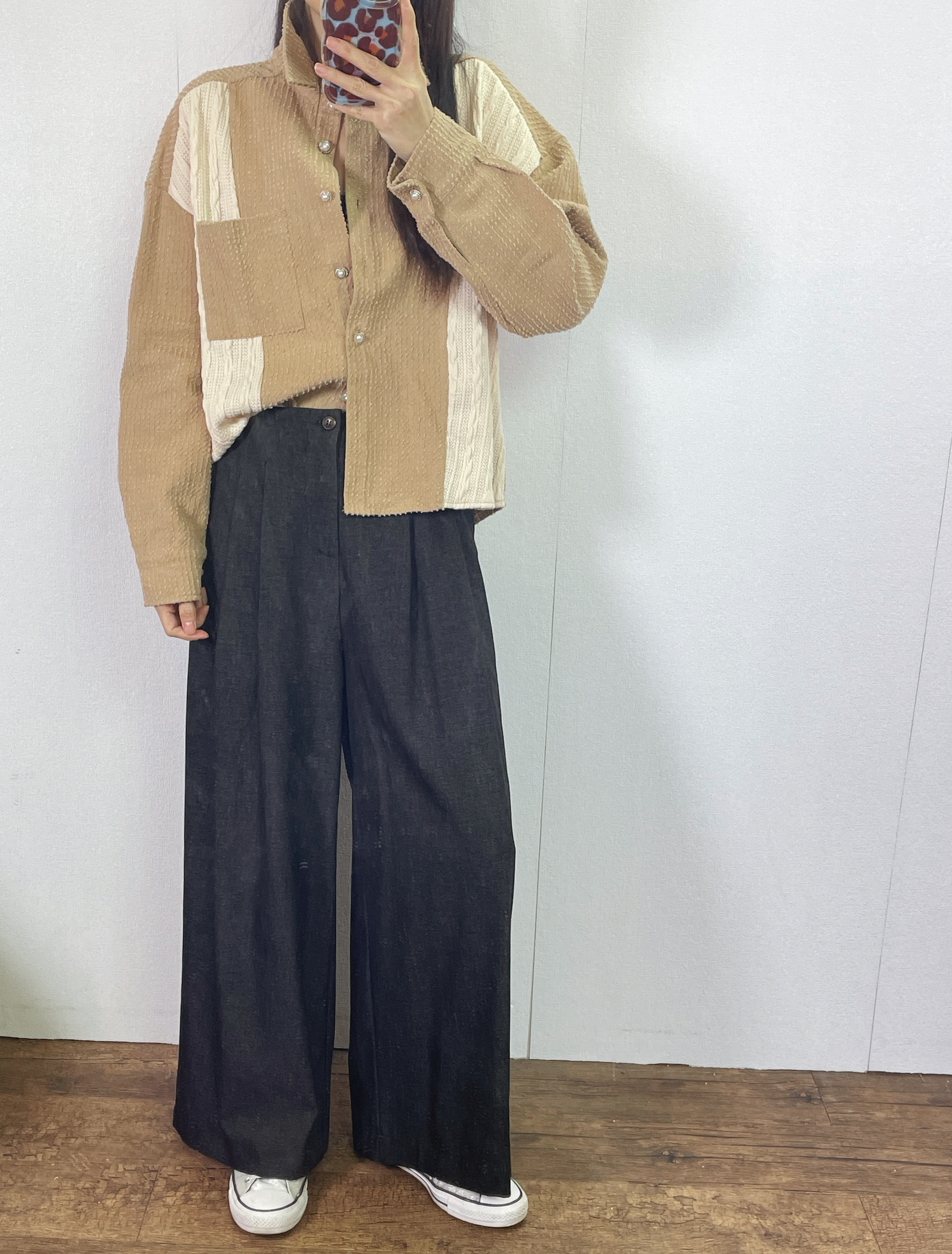 ⭐️Sale⭐️ #10-3920 撞色拼布恤衫形外套