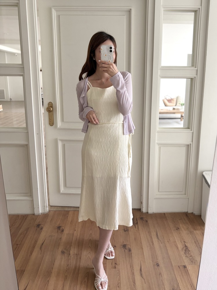 Airy Pastel Cropped Cardigan (Lavender)