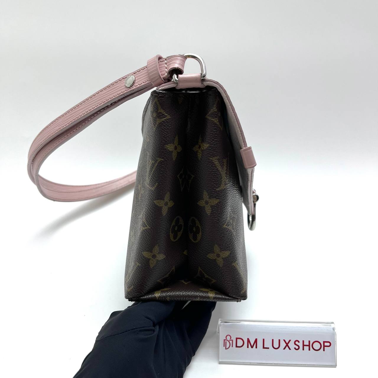 LV Monogram Epi Saint Michel Rose Ballerine Shoulder Bag 