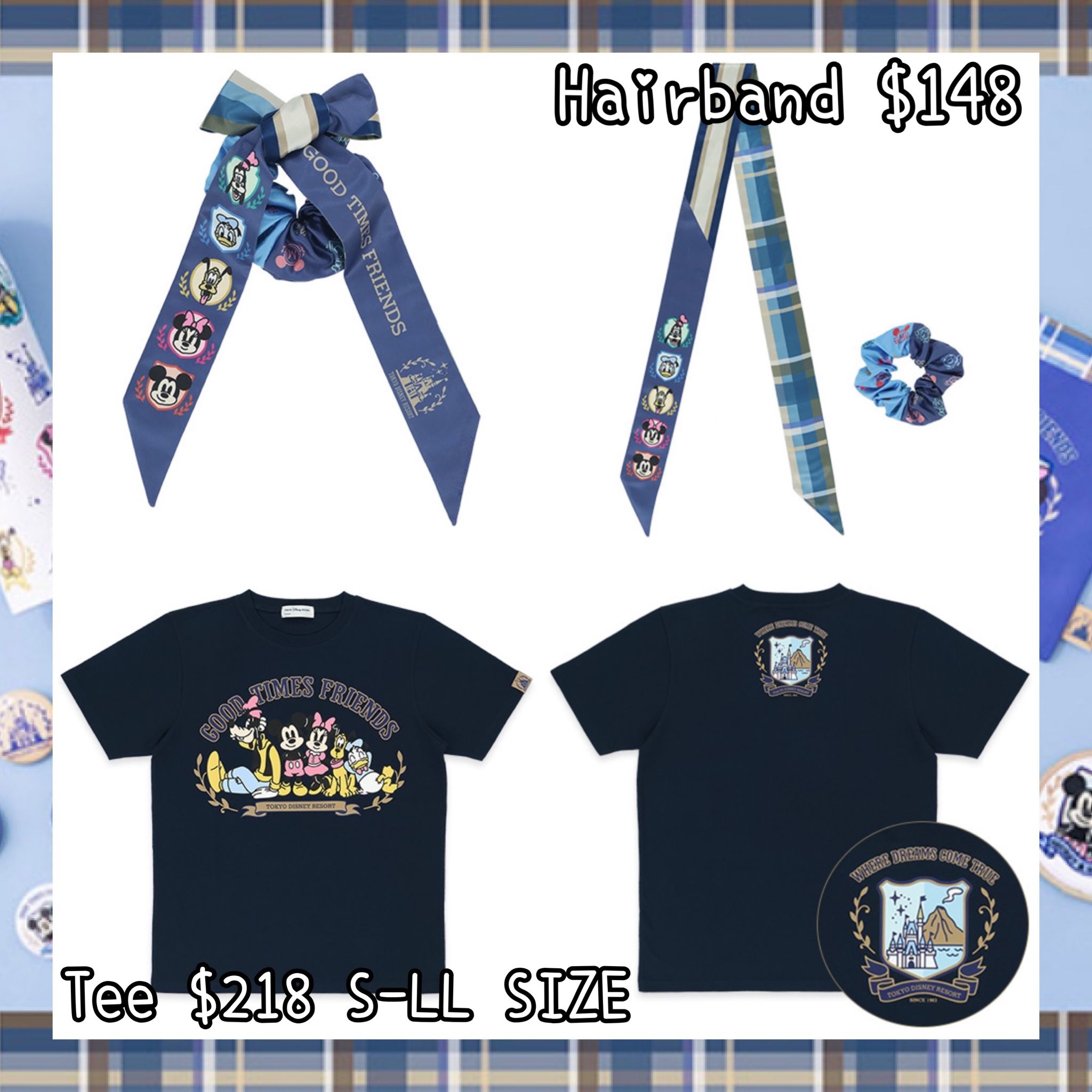 ：日本：GOOD TIMES FRIENDS DISNEYLAND園區產品 23/4 日本發賣 HAIRBAND TEE