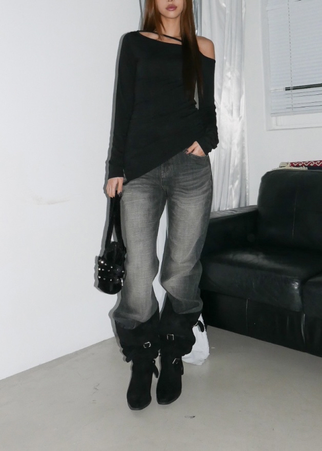 Asymmetric Cutout Off-Shoulder Top