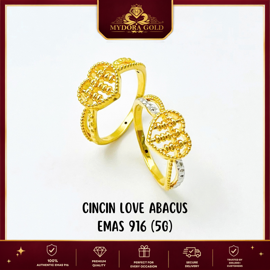 MYDORA Cincin Love Abacus (5G) l EMAS 916/22K