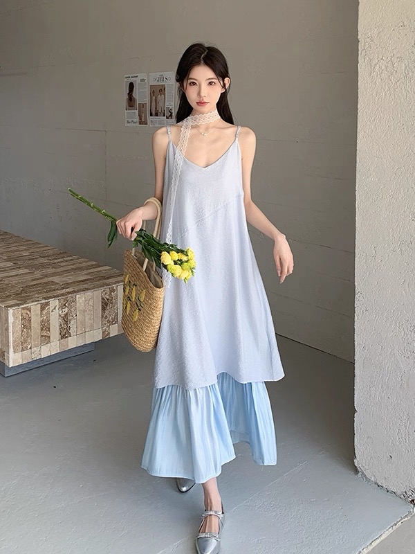 DR341法式海边度长裙