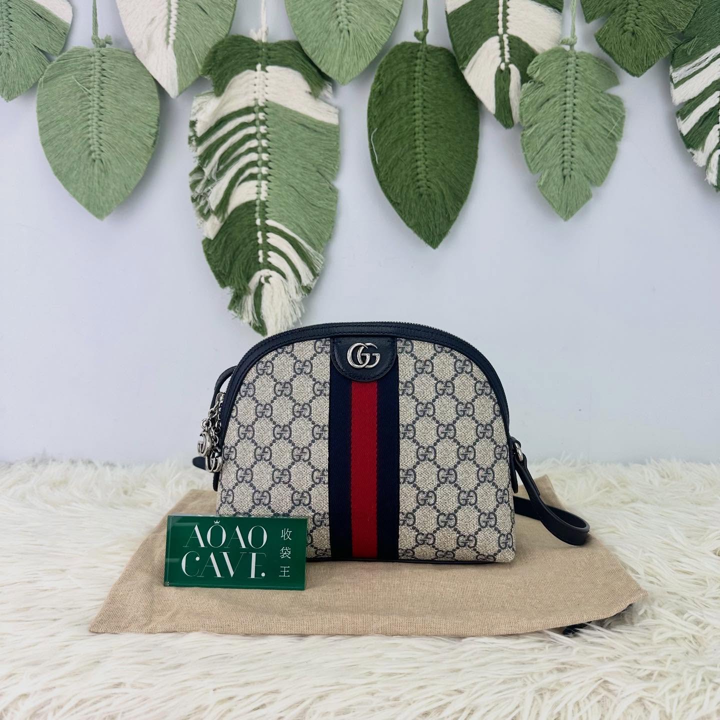 GUCCI🤍PRE OWNED Ophidia 藍色貝殼包 單肩斜肩包💙