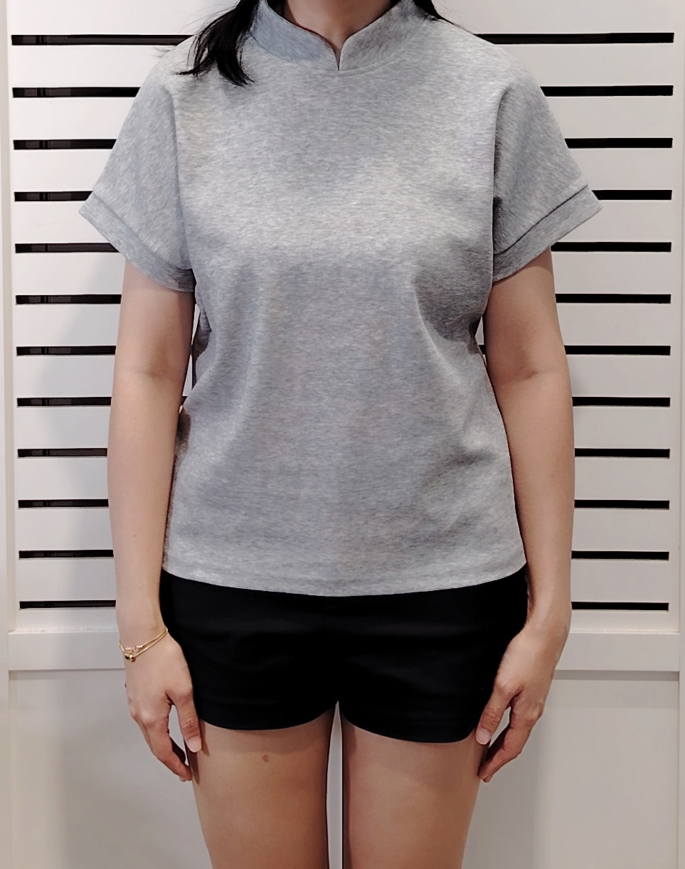 M2904 Mandrin Collar Cny Tee