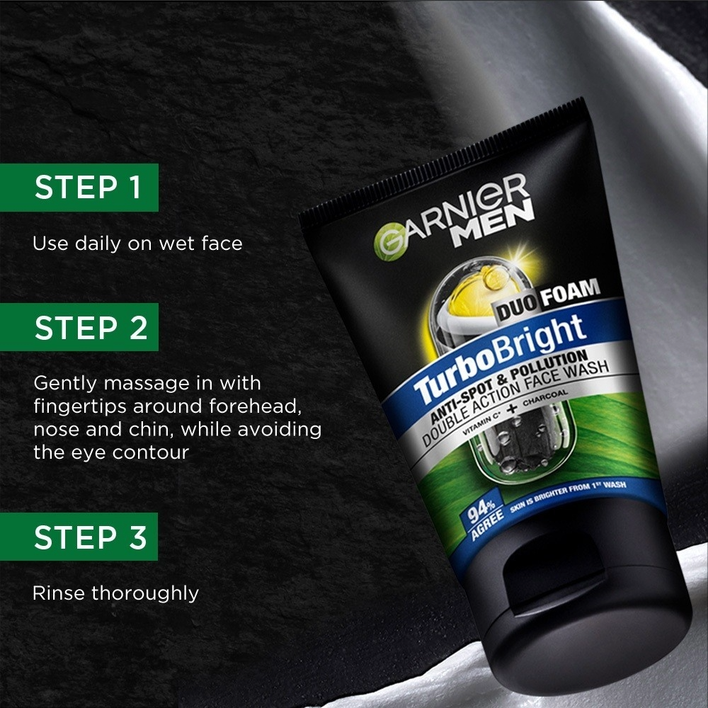 GARNIER MEN 100ml Turbo bright Super Duo Foam