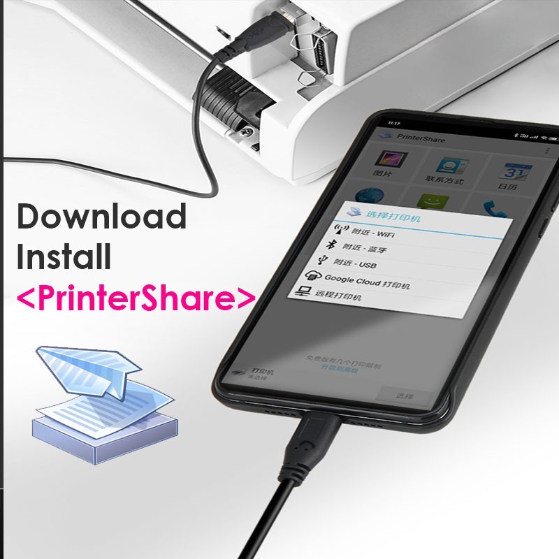 ColourInk OTG Printer Cable Type C / Micro USB To USB Type B Host OTG Adapter Cable for Smartphone