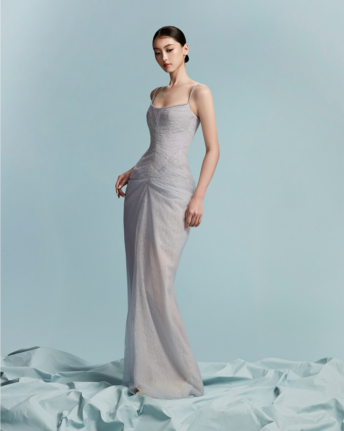Lumière Draped Silk Gown