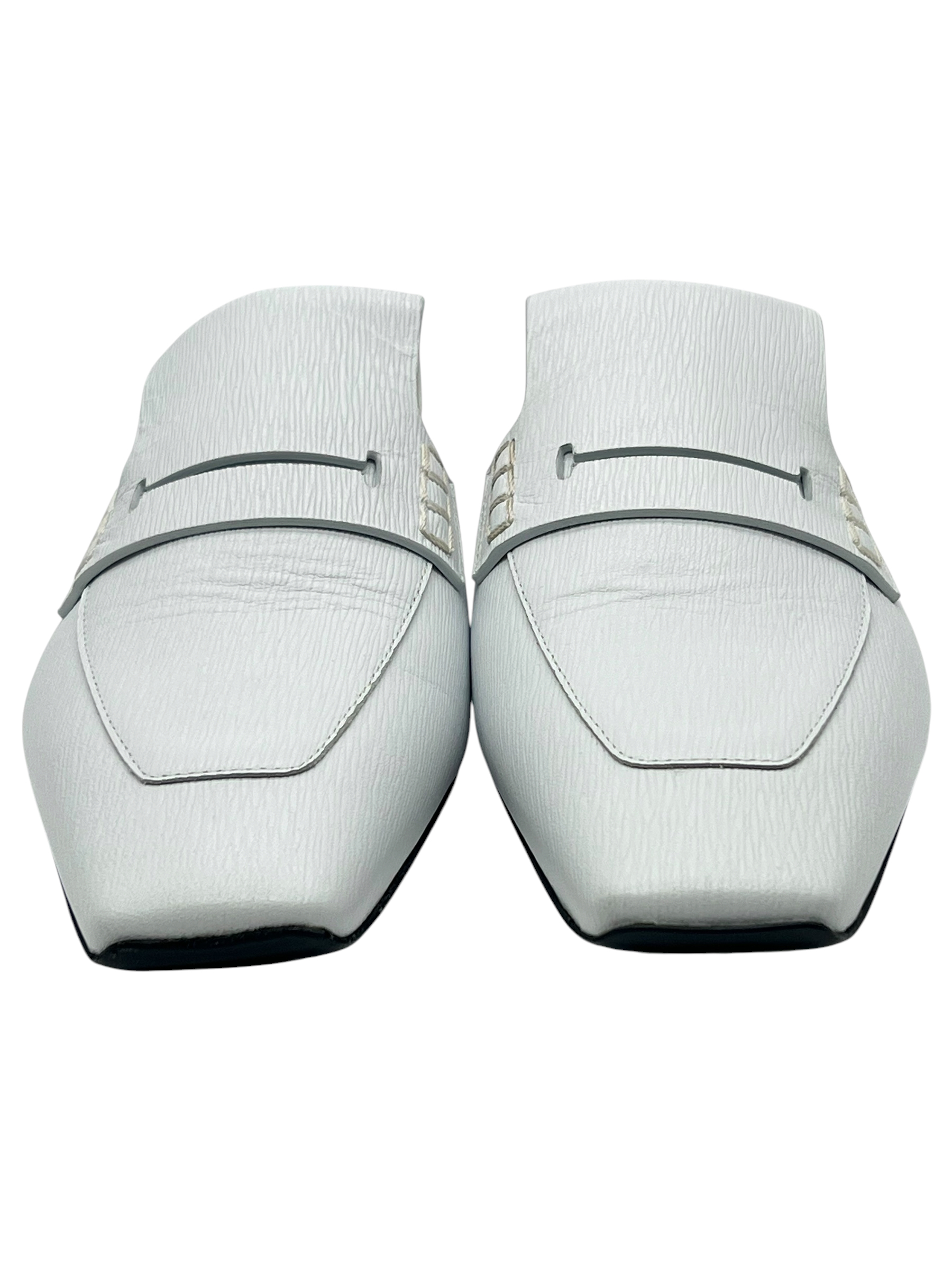 Pre-Owned HERMÉS Eloge Mules Chèvre Liegee Blanc / Product Code: 26052006