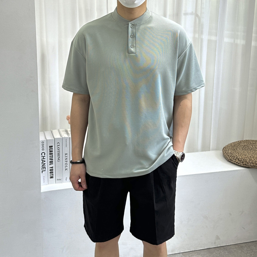 BEST | 🇰🇷亨利領3鈕扣Tee 