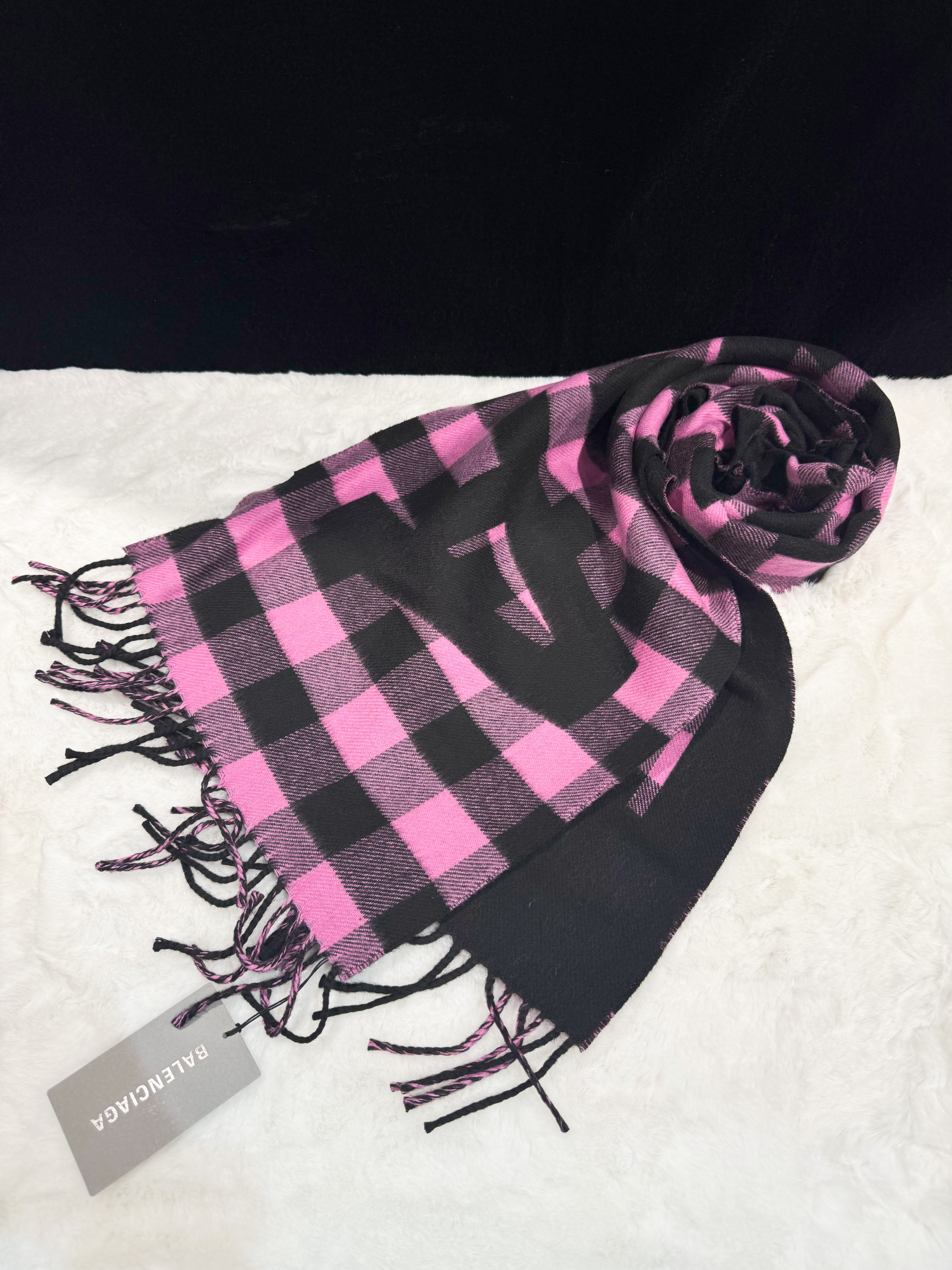 Balenciaga scarf grid/blk/pink