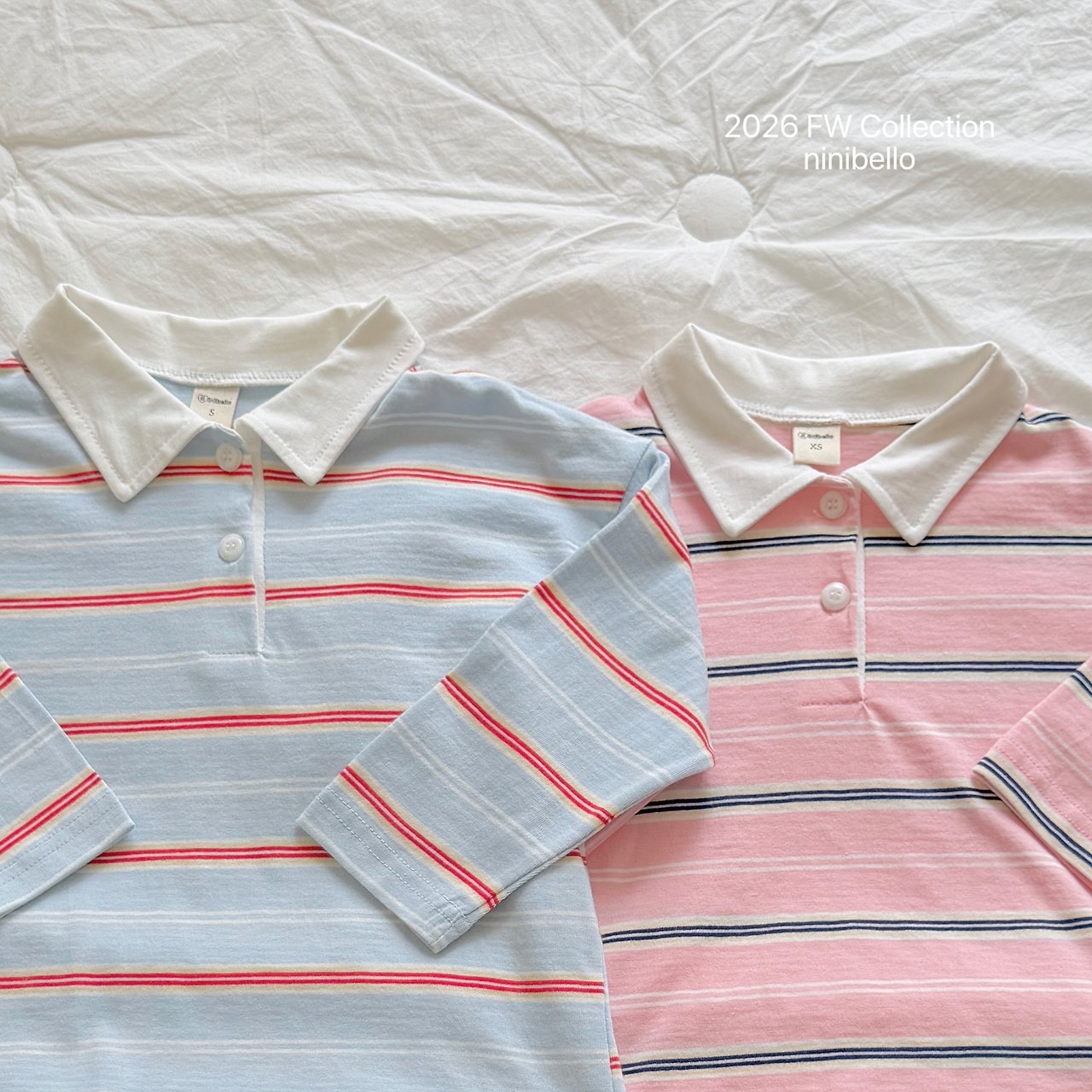 Ninibello | Milky Stripe Collar T-shirt (親子裝)  