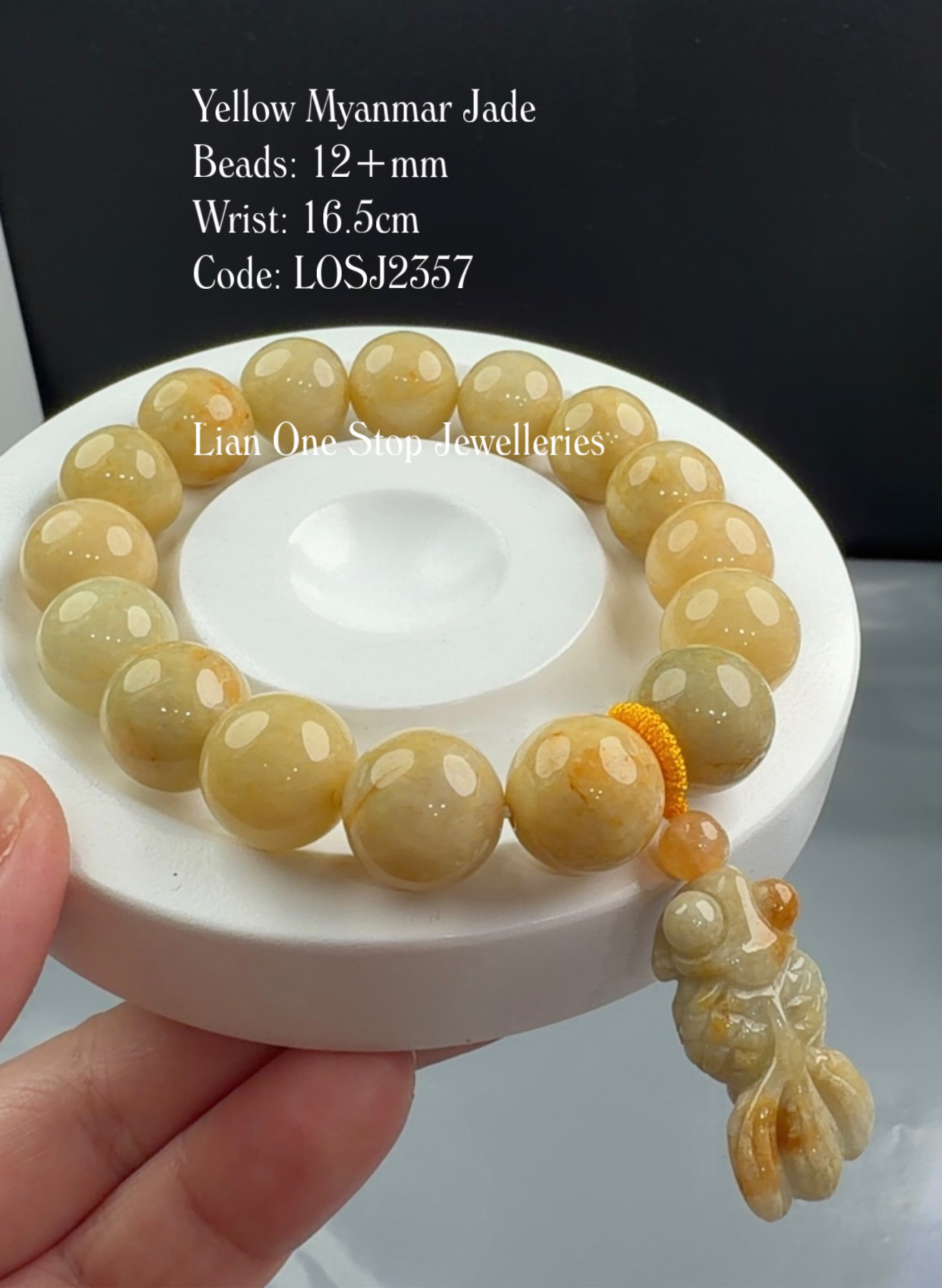Code: LOSJ2357 Yellow Myanmar Jade 12+mm
