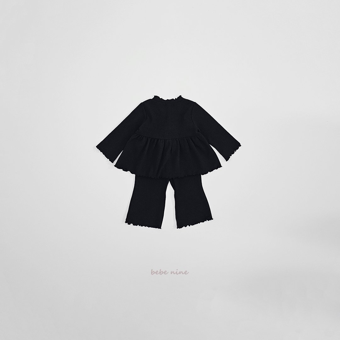 🌸預訂 韓國直送🌸🇰🇷Bebenine兩色絲帶鈕扣花邊長袖上下套裝