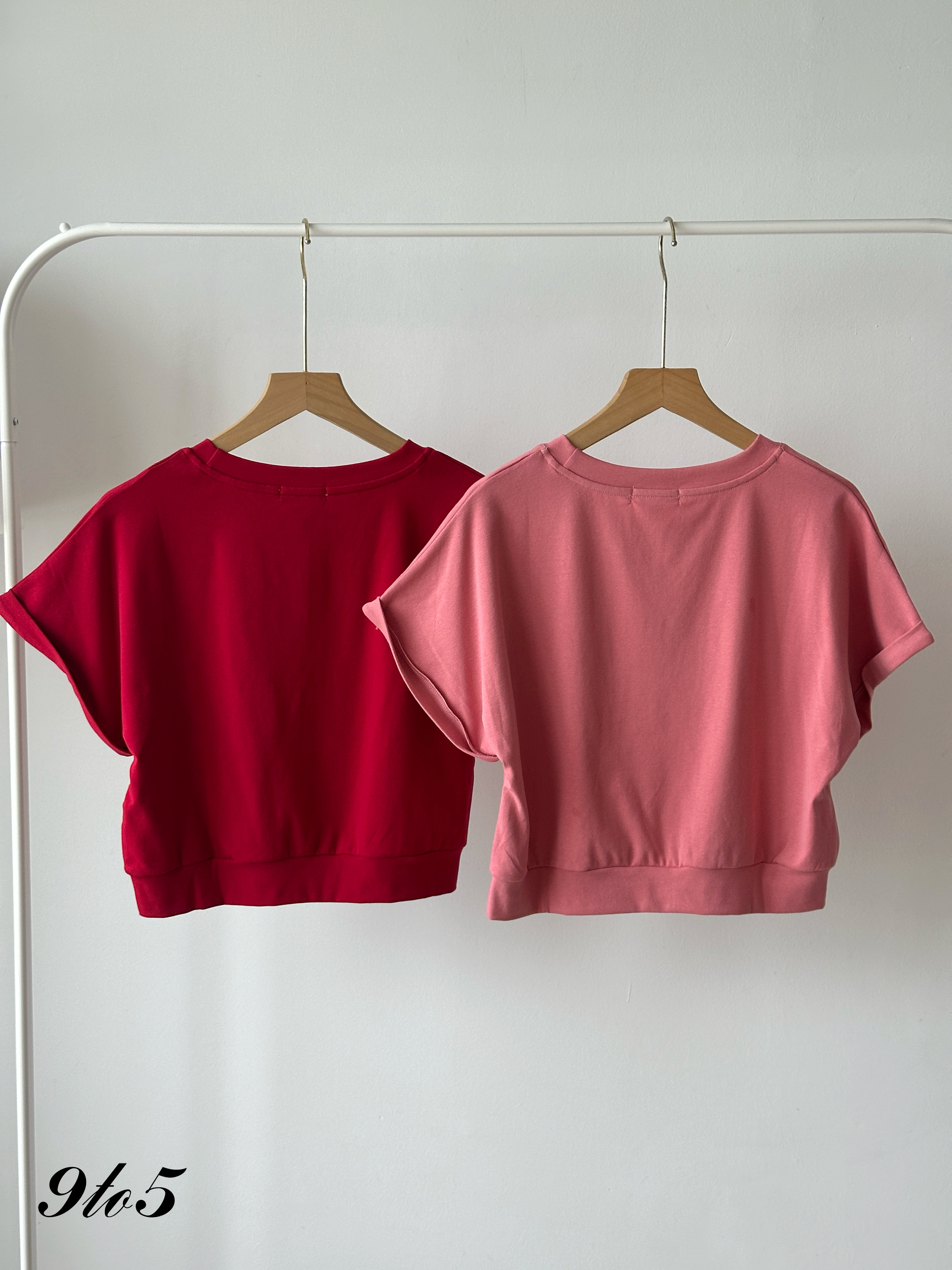 T4417 Cape Sleeve Printed Crop Top - 5 Colors 