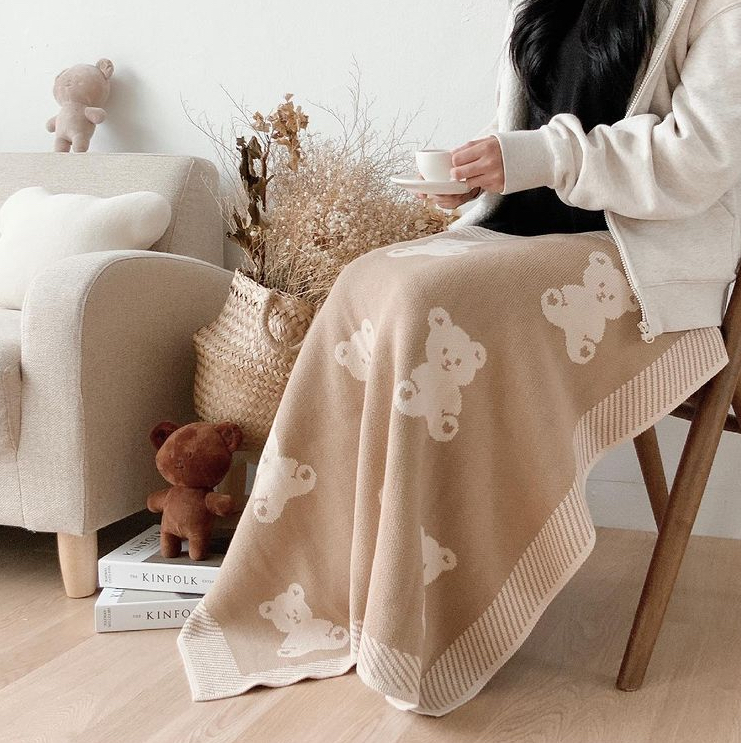 Knit Cotton Double Side Blanket