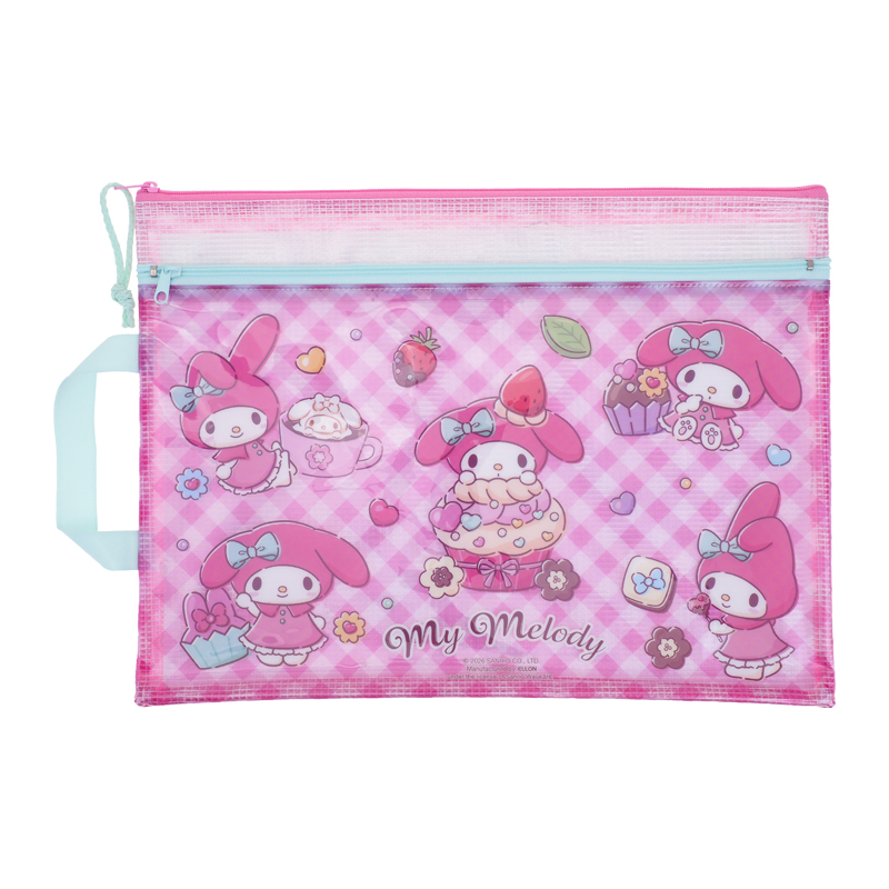 My Melody A4 PVC Mesh Bag W/ Double Zipper 文件袋