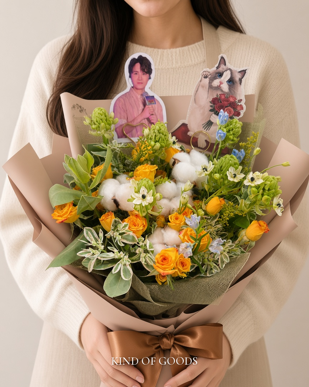 暖陽棉花花束