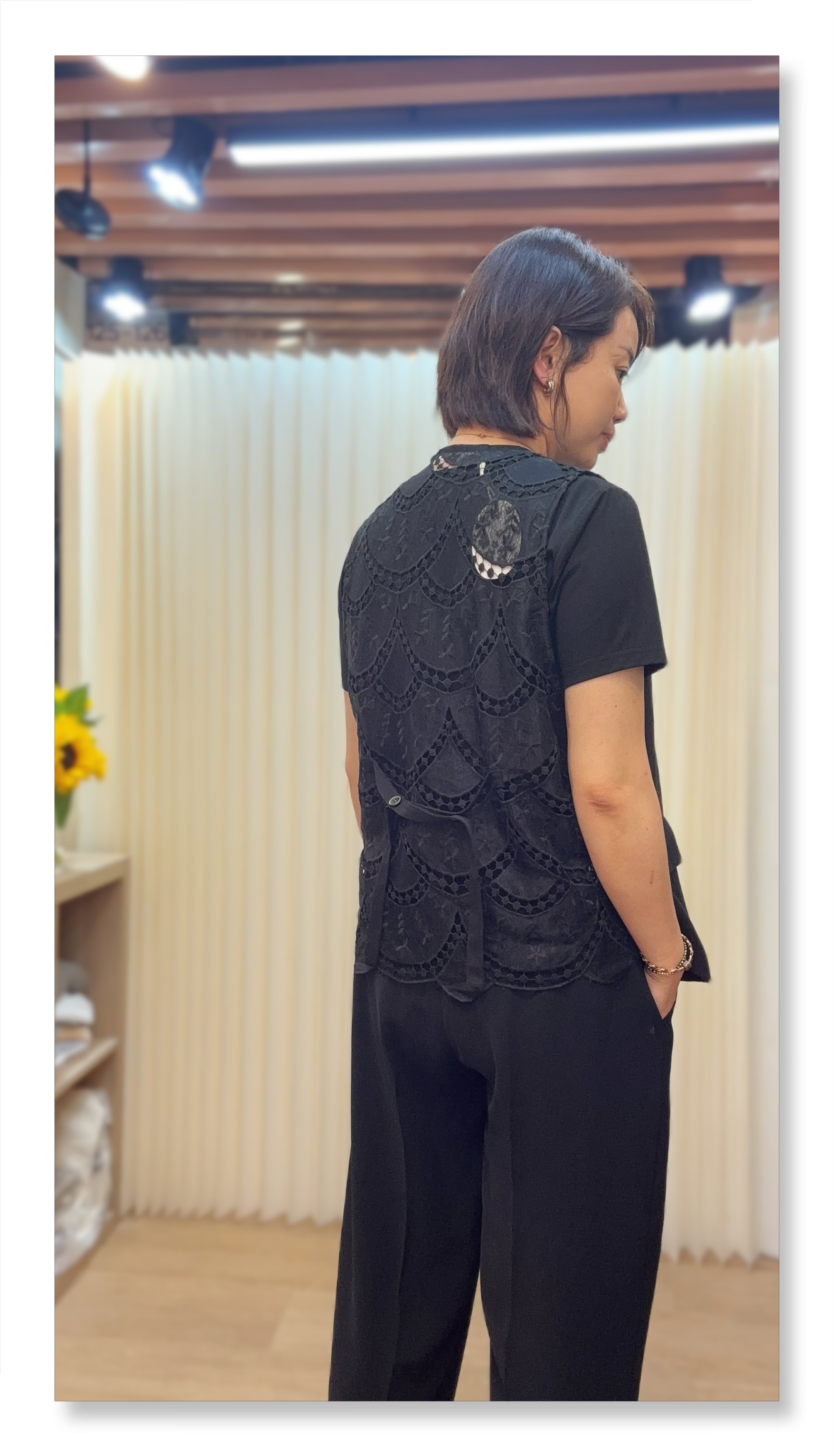 棉麻通花背心外套 M970 846501339