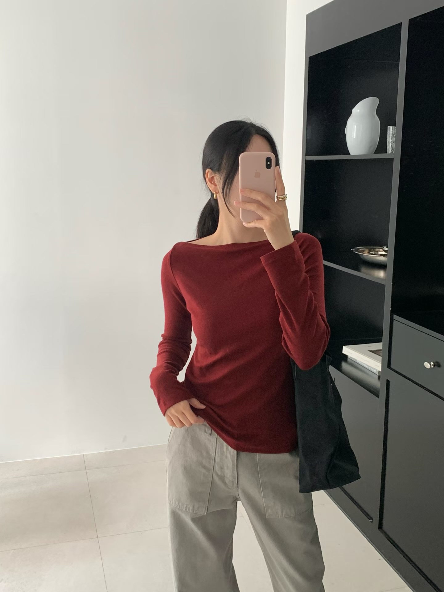 Boatneck wool basic tee 