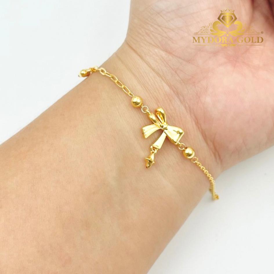 MYDORA Rantai Tangan Sauh Paperclip + Ribbon StarShine l EMAS 916/22K