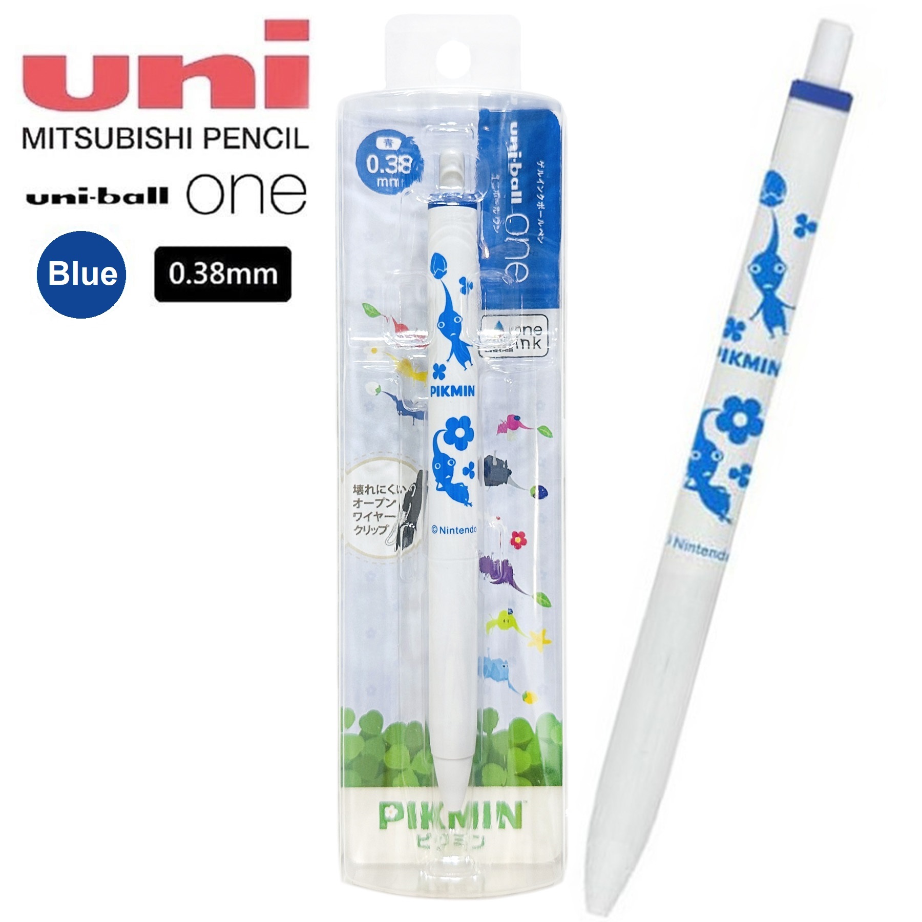 現貨｜皮克敏 Pikmin 三菱 uni-ball one 日本製 0.38mm 藍色 Blue 啫喱筆 (706418)
