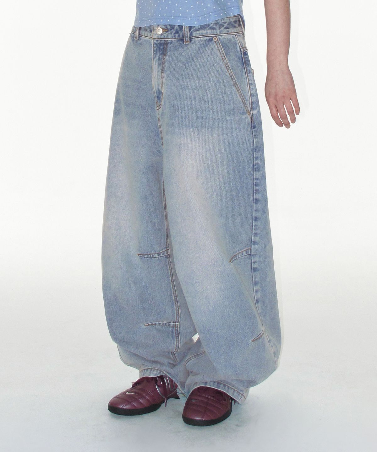 🇰🇷訂購｜AMES 26SS｜STITCH BALLOON FIT DENIM PANTS 2色 