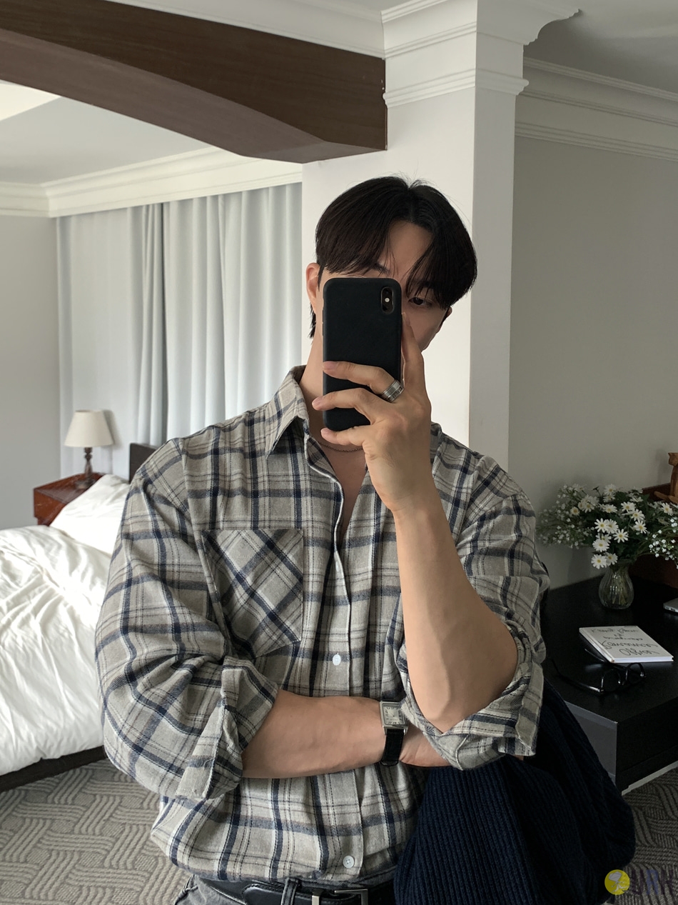 【100%保證韓國直送】日常寬鬆復古格紋恤衫 Glife S Daily Oversized Check Shirt RL114502