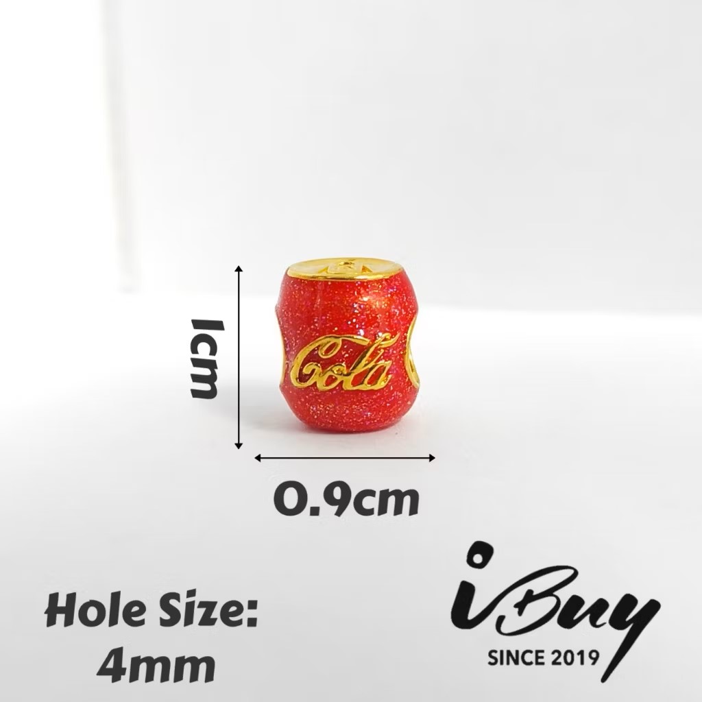 916 HARD GOLD ENAMELED COCA-COLA BOTTLE CHARM BEAD 916 硬金 珐琅可乐瓶串咀