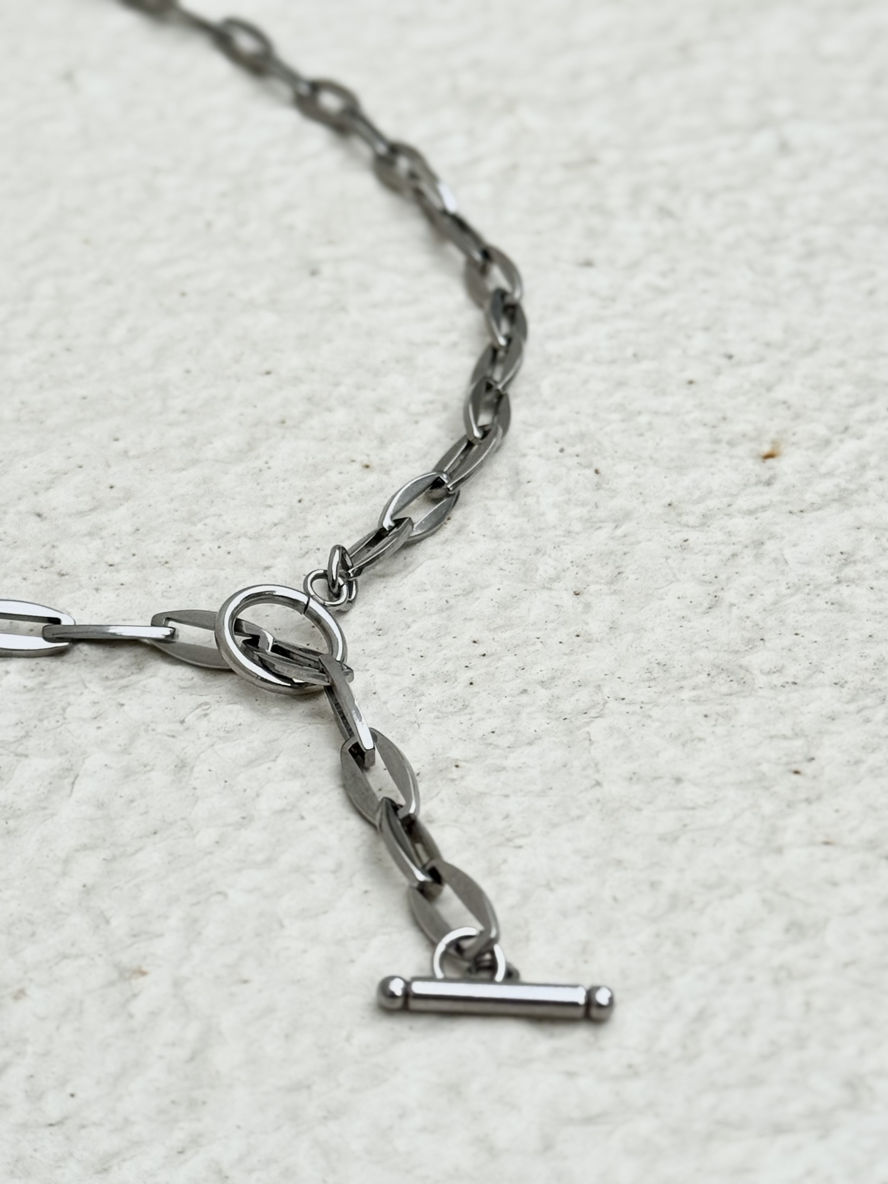 Sliver short adjustable stainless necklace
