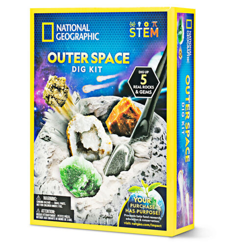 【太空挖掘玩具】National Geographic Outer Space Dig Kit 太空寶石挖掘套裝 STEM科學實驗｜5款真實礦石 化石探索 8歲以上｜Vbuy